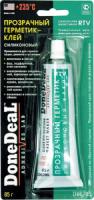 прозрачный силиконовый герметик-клей для стекол done deal clear rtv silicone adhesive sealant, 85г фото